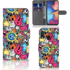 Samsung Galaxy A20e Wallet Case met Pasjes Punk Rock