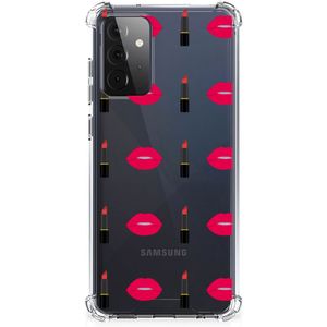 Samsung Galaxy A72 4G/5G Doorzichtige Silicone Hoesje Lipstick Kiss