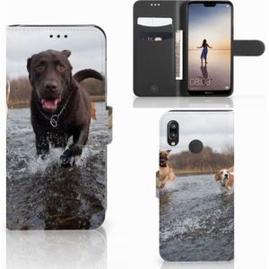 Huawei P20 Lite Telefoonhoesje met Pasjes Honden Labrador