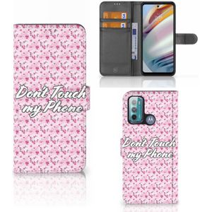 Motorola Moto G60 Portemonnee Hoesje Flowers Pink DTMP