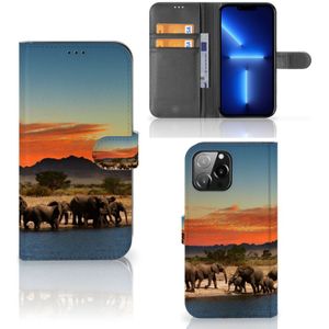 iPhone 13 Pro Max Telefoonhoesje met Pasjes Olifanten