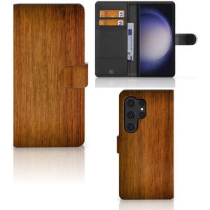 Samsung Galaxy S24 Ultra Book Style Case Donker Hout