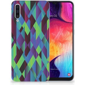 Samsung Galaxy A50 TPU Hoesje Abstract Green Blue