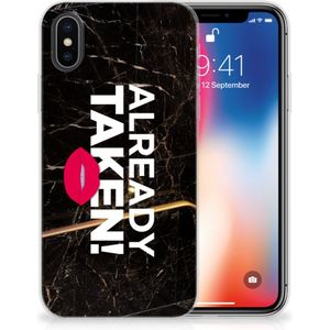 Apple iPhone X | Xs Siliconen hoesje met naam Already Taken Black