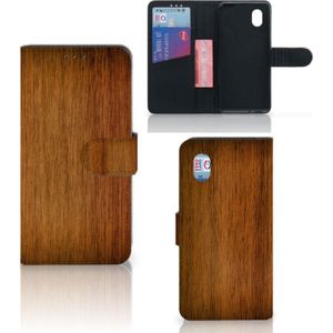 Alcatel 1B (2020) Book Style Case Donker Hout