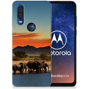 Motorola One Vision TPU Hoesje Olifanten