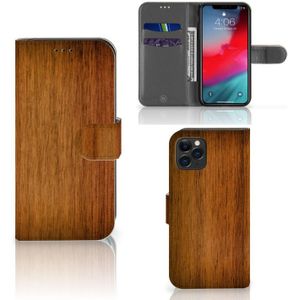 Apple iPhone 11 Pro Book Style Case Donker Hout