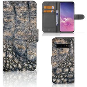 Samsung Galaxy S10 Telefoonhoesje met Pasjes Krokodillenprint