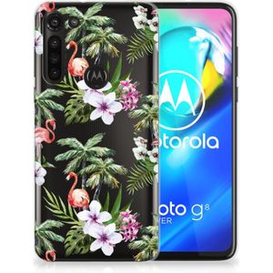 Motorola Moto G8 Power TPU Hoesje Flamingo Palms