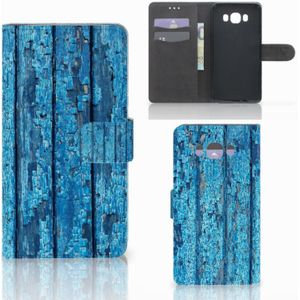 Samsung Galaxy J7 2016 Book Style Case Wood Blue
