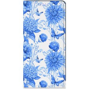 Smart Cover voor Xiaomi Redmi Note 13 Pro Plus Flowers Blue