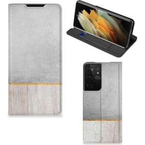 Samsung Galaxy S21 Ultra Book Wallet Case Wood Concrete