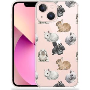 TPU Hoesje voor iPhone 13 mini Konijntjes