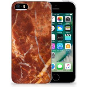 Apple iPhone SE | 5S TPU Siliconen Hoesje Marmer Bruin