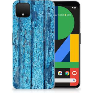 Google Pixel 4 XL Bumper Hoesje Wood Blue