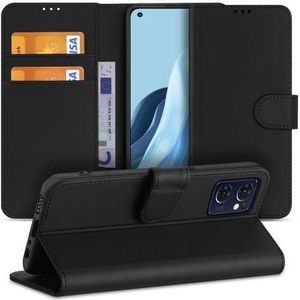 Book Case Telefoonhoesje voor de OPPO Reno 7 5G | Find X5 Lite Zwart met Pasjeshouder