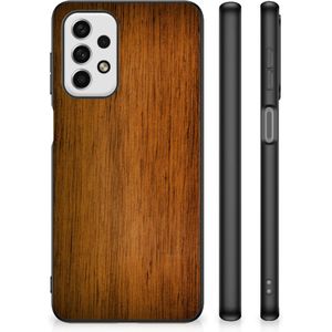 Samsung Galaxy A23 Houten Print Telefoonhoesje Donker Hout