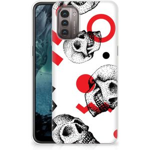 Silicone Back Case Nokia G21 | G11 Skull Red