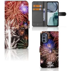 Motorola Moto G62 5G Wallet Case met Pasjes Vuurwerk