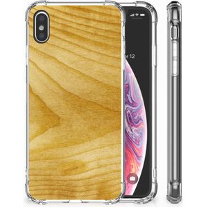 Apple iPhone Xs Max Stevig Telefoonhoesje Licht Hout