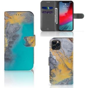 Apple iPhone 11 Pro Bookcase Marble Blue Gold