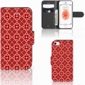 Apple iPhone 5 | 5s | SE Telefoon Hoesje Batik Rood