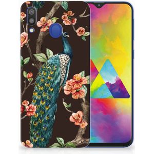 Samsung Galaxy M20 (Power) TPU Hoesje Pauw met Bloemen