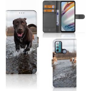 Motorola Moto G60 Telefoonhoesje met Pasjes Honden Labrador