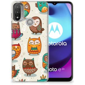 Motorola Moto E20 | E40 TPU Hoesje Vrolijke Uilen