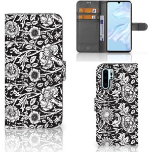 Huawei P30 Pro Hoesje Black Flowers