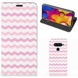 LG V40 Thinq Hoesje met Magneet Waves Roze