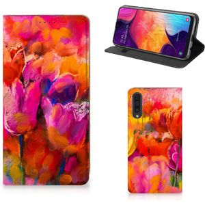 Bookcase Samsung Galaxy A50 Tulips