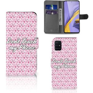 Samsung Galaxy A51 Portemonnee Hoesje Flowers Pink DTMP