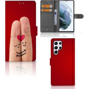 Samsung Galaxy S22 Ultra Wallet Case met Pasjes Liefde - Origineel Romantisch Cadeau