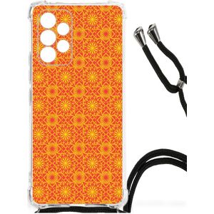 Samsung Galaxy A53 Doorzichtige Silicone Hoesje Batik Oranje