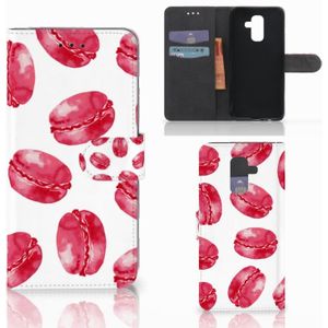 Samsung Galaxy A6 Plus 2018 Book Cover Pink Macarons