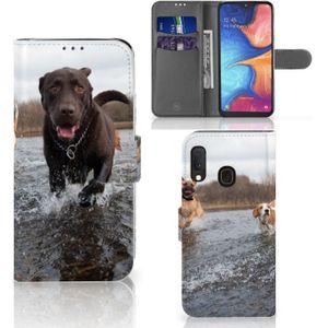 Samsung Galaxy A20e Telefoonhoesje met Pasjes Honden Labrador