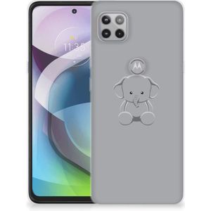 Motorola Moto G 5G Telefoonhoesje met Naam Grijs Baby Olifant