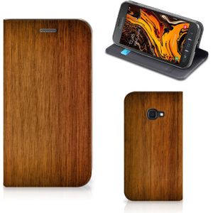 Samsung Galaxy Xcover 4s Book Wallet Case Donker Hout