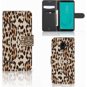 Samsung Galaxy J6 2018 Telefoonhoesje met Pasjes Leopard