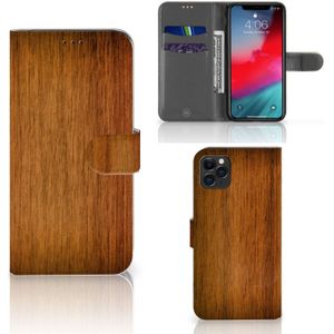 Apple iPhone 11 Pro Max Book Style Case Donker Hout
