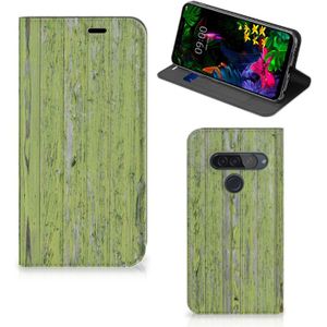 LG G8s Thinq Book Wallet Case Green Wood