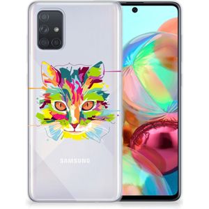 Samsung Galaxy A71 Telefoonhoesje met Naam Cat Color