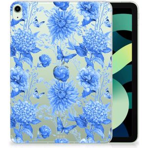 Siliconen Hoesje voor iPad Air (2020/2022) 10.9 inch Flowers Blue