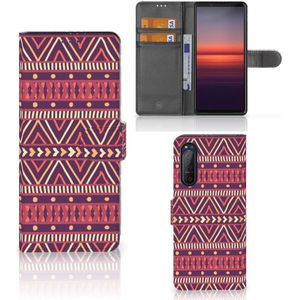 Sony Xperia 5II Telefoon Hoesje Aztec Paars