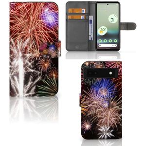 Google Pixel 6A Wallet Case met Pasjes Vuurwerk