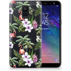 Samsung Galaxy A6 (2018) TPU Hoesje Flamingo Palms