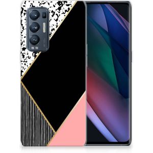 OPPO Find X3 Neo TPU Hoesje Zwart Roze Vormen