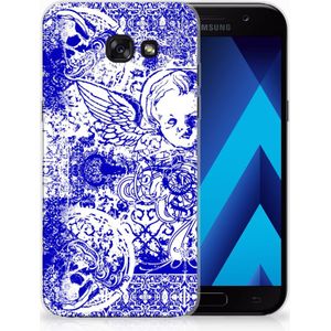 Silicone Back Case Samsung Galaxy A5 2017 Angel Skull Blauw