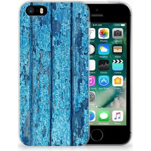 Apple iPhone SE | 5S Bumper Hoesje Wood Blue